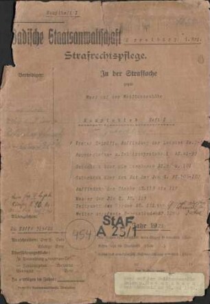 Strafsache gegen Rudolf Friedrich Herbel, Bühlertal (geb. 1902) wegen Mord (Ermordung der beiden Lehrerinnen Ida und Luise Gersbach, Mannheim, an der Weißtannenhöhe)