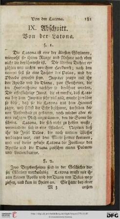 IX. Abschnitt: Von der Latona