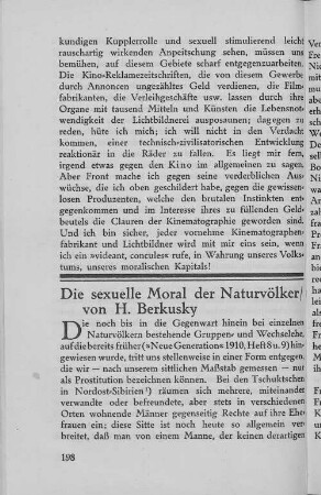 Die sexuelle Moral der Naturvölker