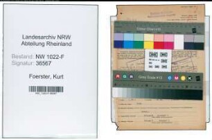 Entnazifizierung Kurt Foerster , geb. 02.01.1894 (Bahninspektor)
