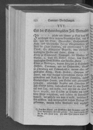 YYY. Eyd der Schauenburgischen Zoll=Verwalter.