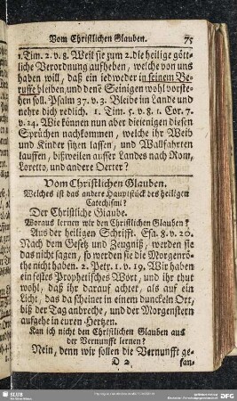 Vom Christlichen Glauben. Welches ist das andere Hauptstück des heiligen Catechismi?