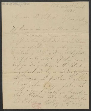 Brief an B. Schott's Söhne : 29.10.1832