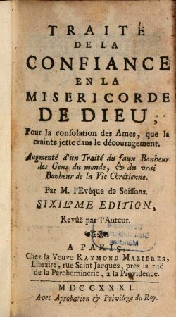 Traité de la Confiance en la misericorde de Dieu