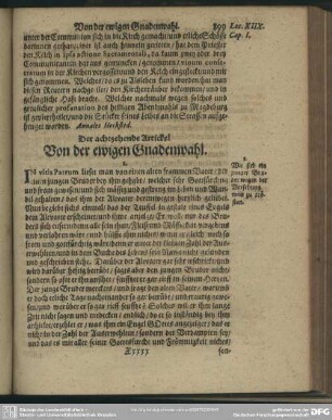 Der achtzehende Artickel Von der ewigen Gnadenwahl