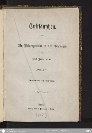 Tulifäntchen : ein Heldengedicht in drei Gesängen