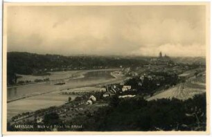 Meißen. Blick ins Elbtal von der Bosel aus