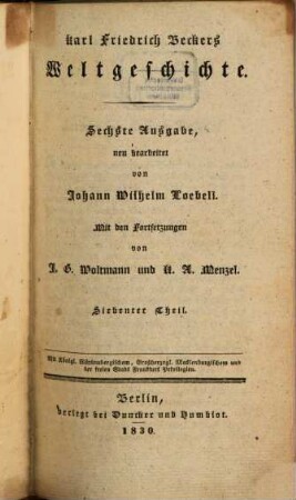 Karl Friedrich Becker's Weltgeschichte. 7