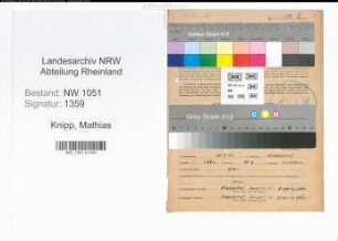 Entnazifizierung Mathias Knipp , geb. 18.07.1899 (Schlosser)