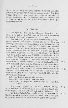 V. Apotheke.