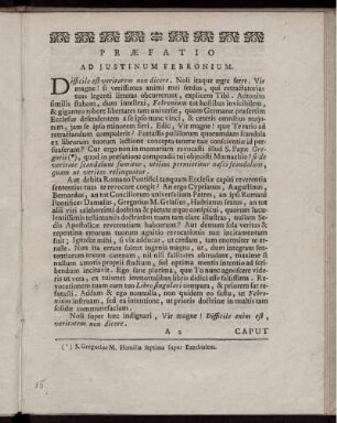 Praefatio ad justinum febronium.