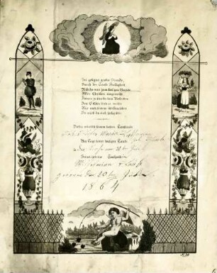 Taufbrief Haardt bei Neustadt 1864