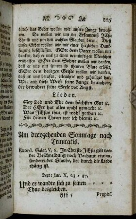 Am dreyzehenden Sonntage nach Trinitatis.