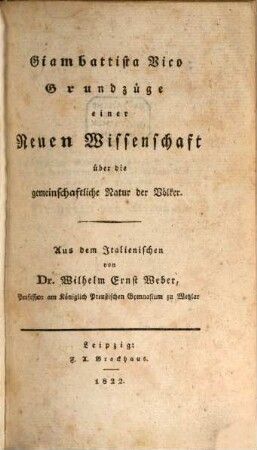 Grundzüge einer Neuen Wissenschaft über die gemeinschaftliche Natur der Völker