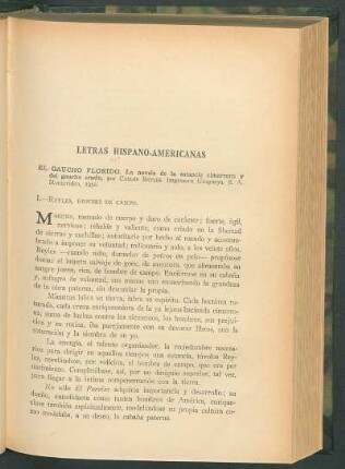 I. - Reyles, hombre de campo