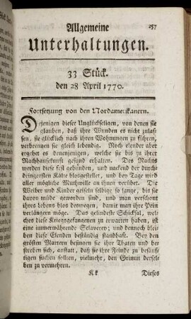 33 Stück. den 28 April 1770.