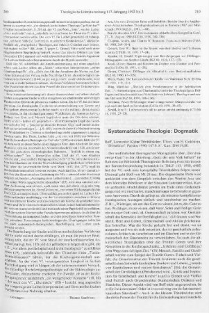 Systematische Theologie: Dogmatik