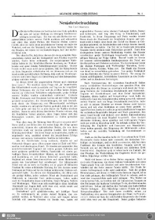 Neujahrsbetrachtungen