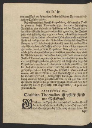 Propositio IIda. Christian Thomasius ist voller Neid und Miß-gunst.