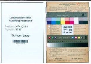 Entnazifizierung Laura Eichhorn , geb. 16.02.1870 (Oberschullehrerin)