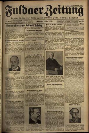 Ausgabe vom Samstag, den 07. Mai 1932.