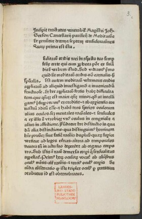 De meditatione cordis. De modo orandi. De valore orationis et de attentione