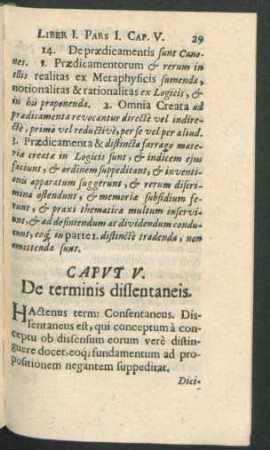 Caput V. De terminis diffentaneis.