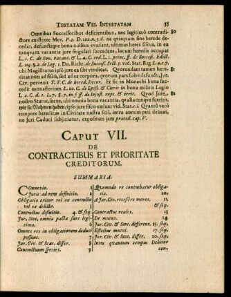Caput VII. De Contractibus Et Prioritate Creditorum.