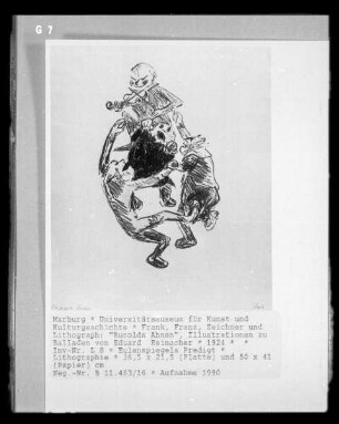 "Runolds Ahnen", Illustrationen zu Balladen von Eduard Reinacher — Eulenspiegels Predigt
