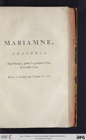 Mariamne, tragedie