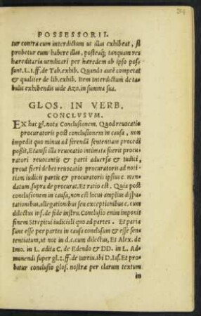 Glos. In Verb. Conclusum.