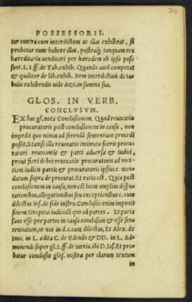Glos. In Verb. Conclusum.