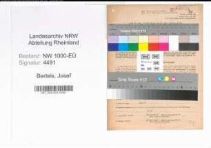 Entnazifizierung Josef Bertels, geb. 21.06.1904 (Lehrer)