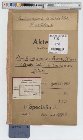 Angelegenheiten von Privat-, Klein- und Straßenbahnen in den besetzten Gebieten: Bd. 2