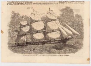 The gigantic clipper-ship "Great Australia", recently built for Messrs. Baines and Co., of Liverpool