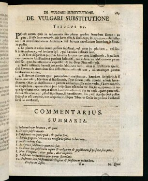 289-307, DE VULGARI SUBSTITUTIONE. - DE PUPILLARI SUBSTITUTIONE.