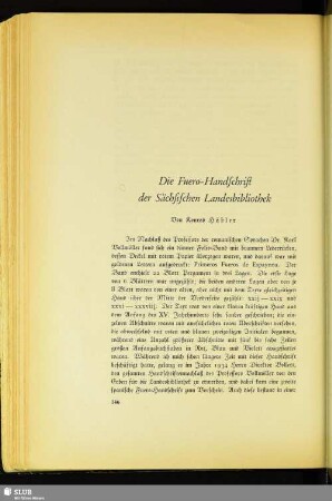 Die Fuero-Handschrift der Sächsischen Landesbibliothek
