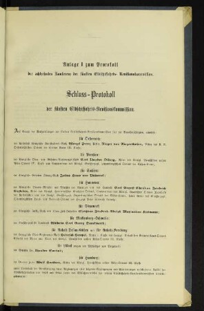Anlage I zum Protokoll der achtzehnten Konferenz der fünften Elbschiffahrts-Revisionskommission.