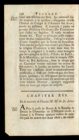 Chapitre XXV. De la majorité de Charles IX. & de ses suites.