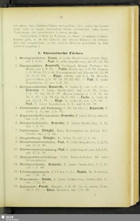 I. Theoretische Fächer