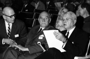 20. Tagung 1970 Chemiker; Studentenabend Nobelpreisträger im Gespräch: Robert S. Mulliken, Ronald G. Norrish, Harold C. Urey