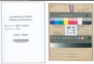 Entnazifizierung Hilger Inden , geb. 24.12.1894 (Werkmeister)