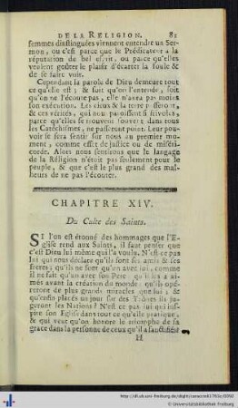 Chap. XIV. Du Culte des Saints.