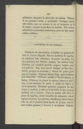 Costumbres De Los Hombres