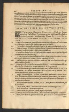 Argumentum Libri De Trinitate