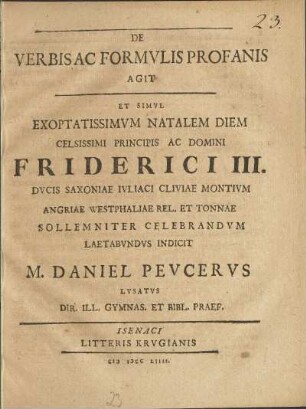 De Verbis Ac Forvmlis Profanis Agit