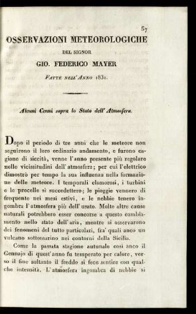 Osservazioni Meteorologiche del 1831