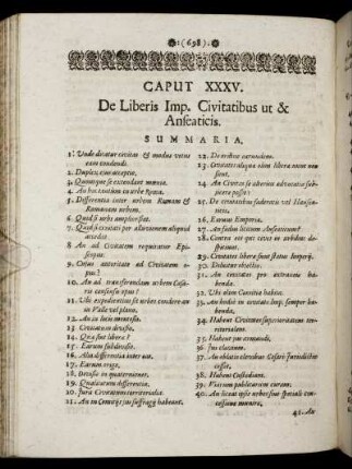 Caput XXXV. De Liberis Imp. Civitatibus ut & Anseaticis.
