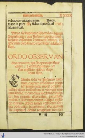 Ordo Observandos circa eos qui sine Exorcisinis Baptiza