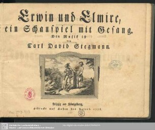 Erwin und Elmire : ein Schauspiel mit Gesang